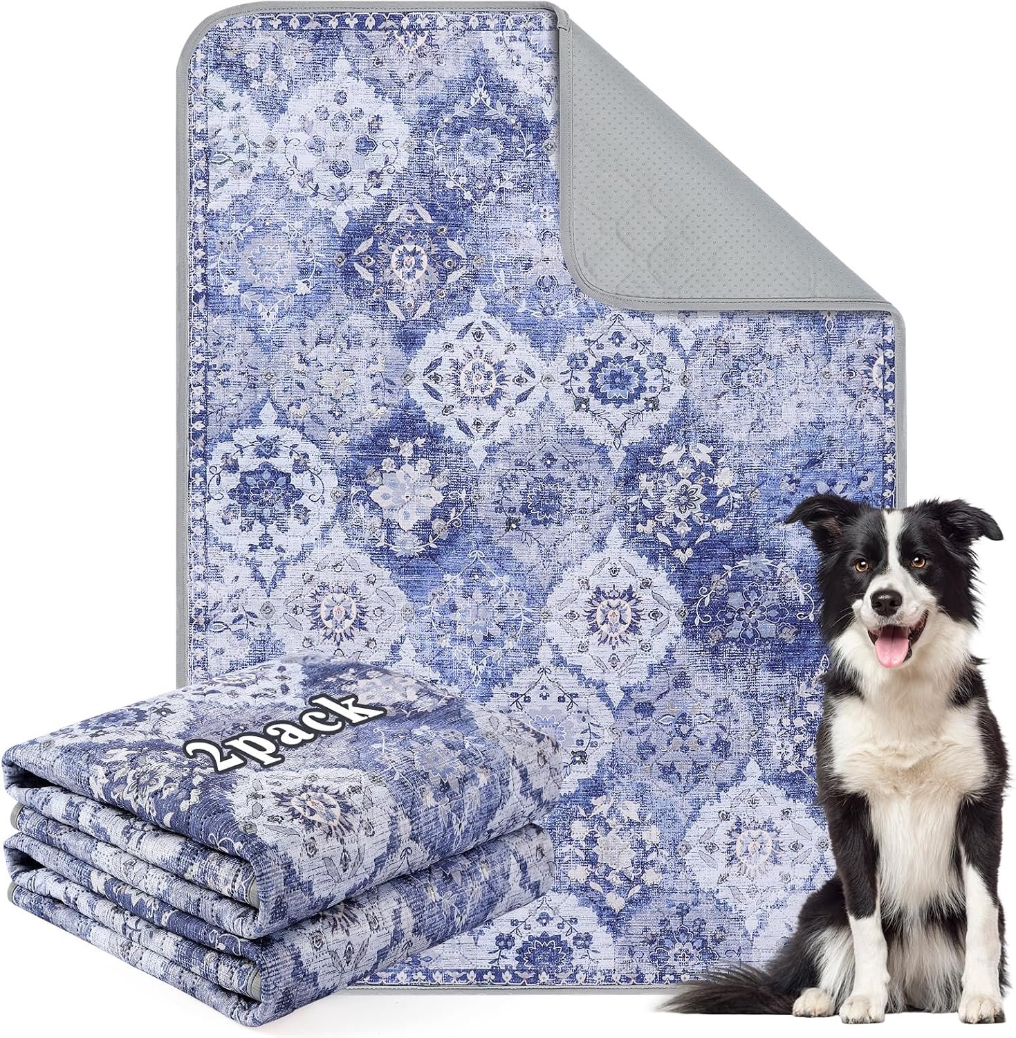 Puppypads set van 2 - 60 x 90 cm - wasbaar en antislip - super absorberend en lekvrij - ServiceTopper