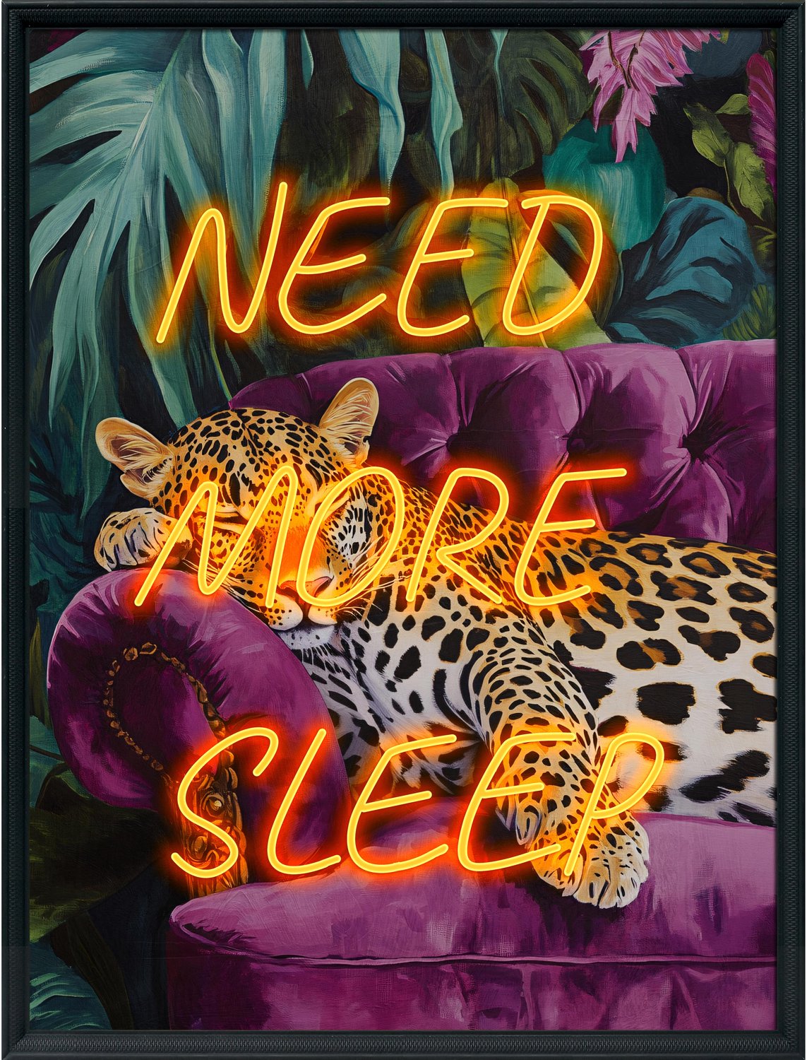 Schilderij met LED need more sleep