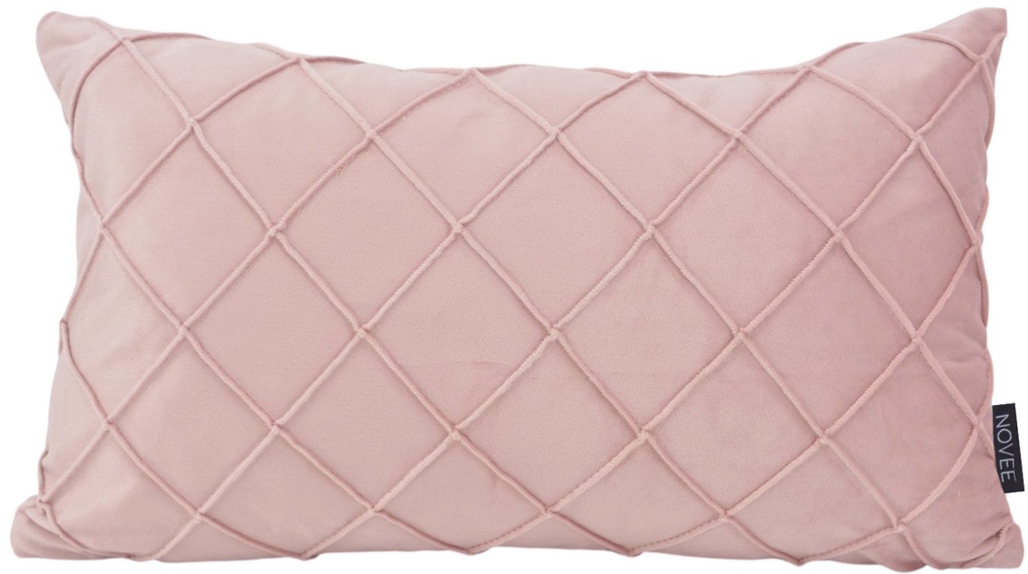 NOVÉE Velvet Cross Lichtroze Kussenhoes | 30x50 cm | Velvet/Polyester
