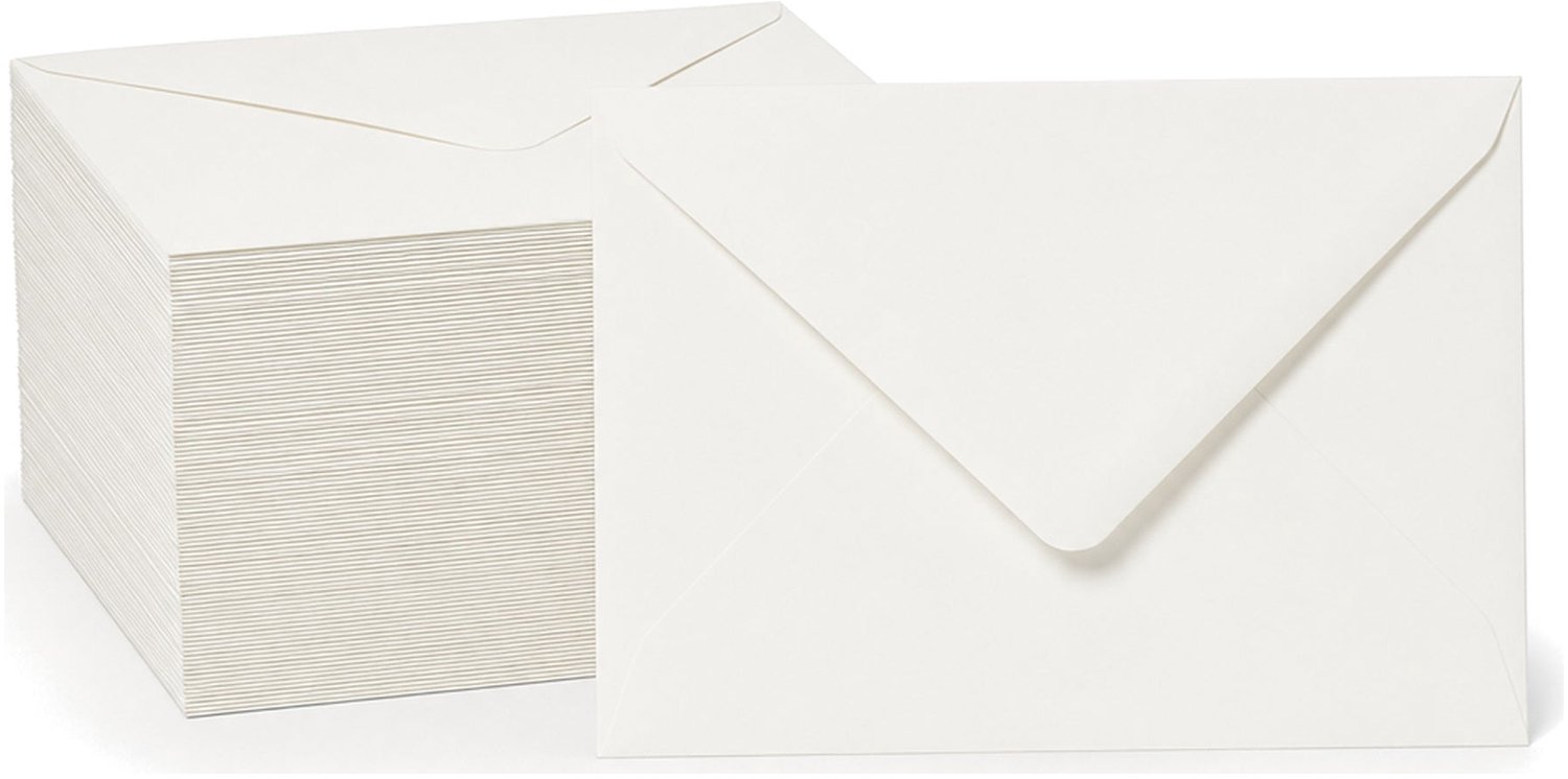Enveloppen Gebroken Wit 17x23.5 cm - 100 stuks - 120 gram - Luxe Enveloppen A5 - Premium Wenskaart Envelop