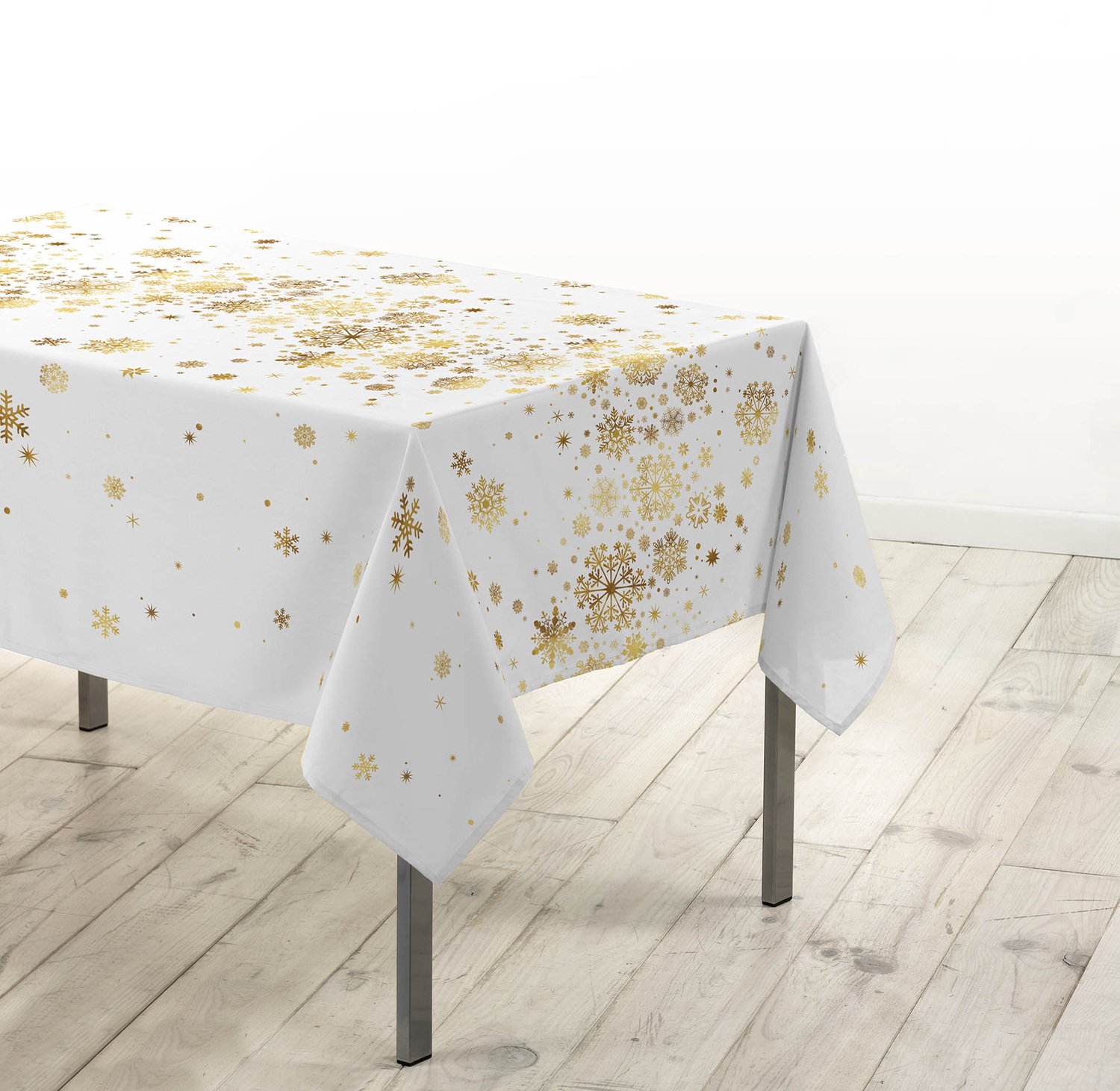 Douceur d'intérieur - Tafelkleed met gouden sneeuwvlokken, CONSTELLATION