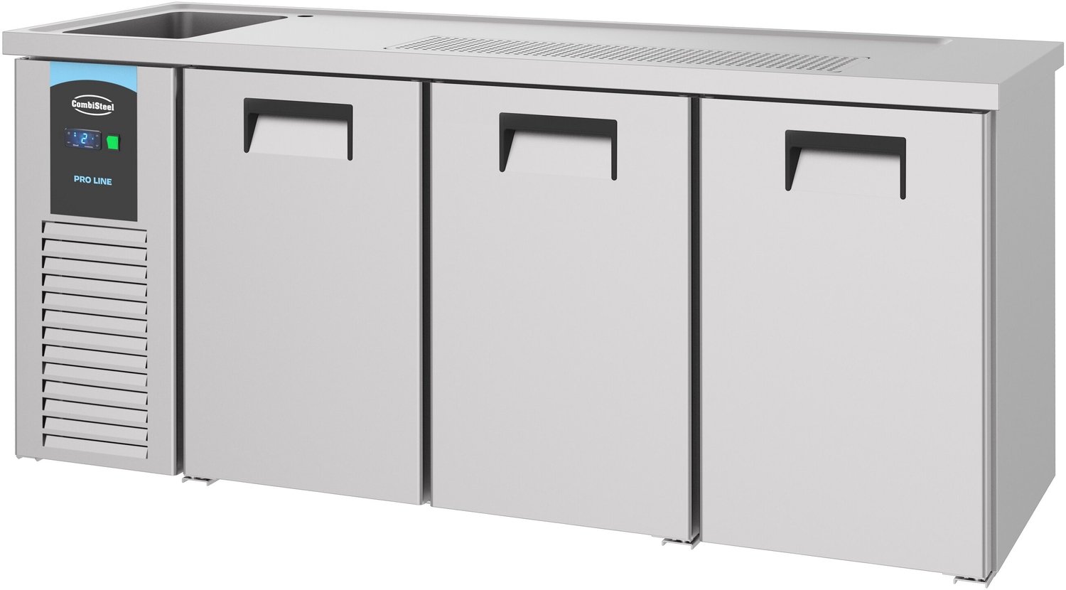 Combisteel Bierkoeler 3 Deuren 1L - Combisteel - 7489.5335 - Horeca & Professioneel Grijs