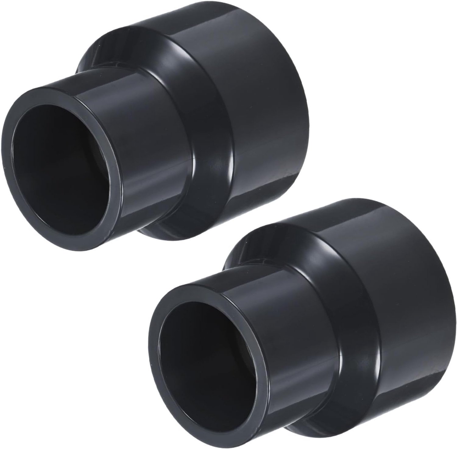 PVC-reducer buiskoppeling 2"x1-1/4" - grijs - duurzame rechte koppelstuk - veelzijdig gebruik - Vemera
