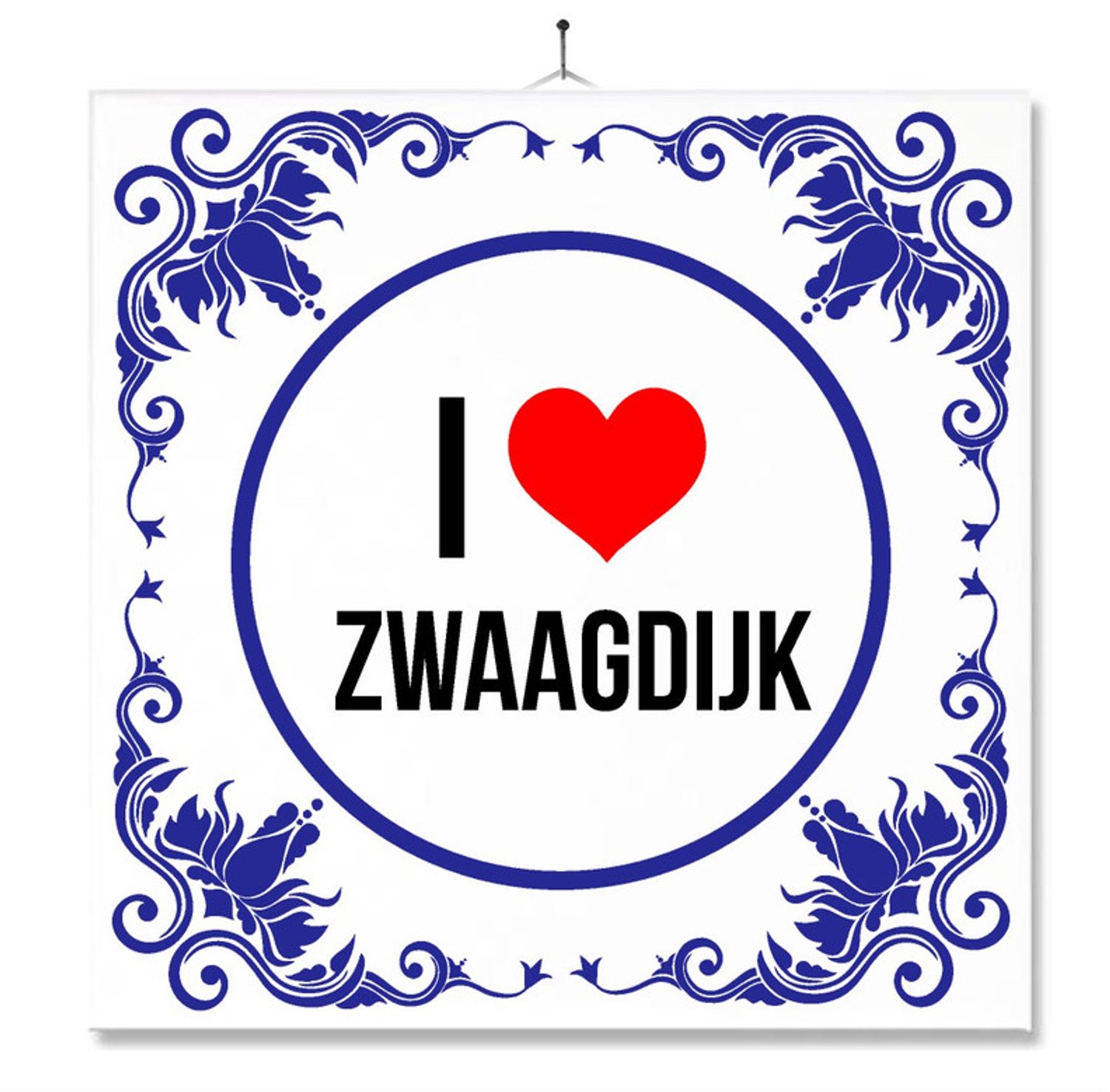 MC Living Tegel Met Opdruk | Geschenk | Wc | Toilet | I Love Zwaagdijk Multi-Color