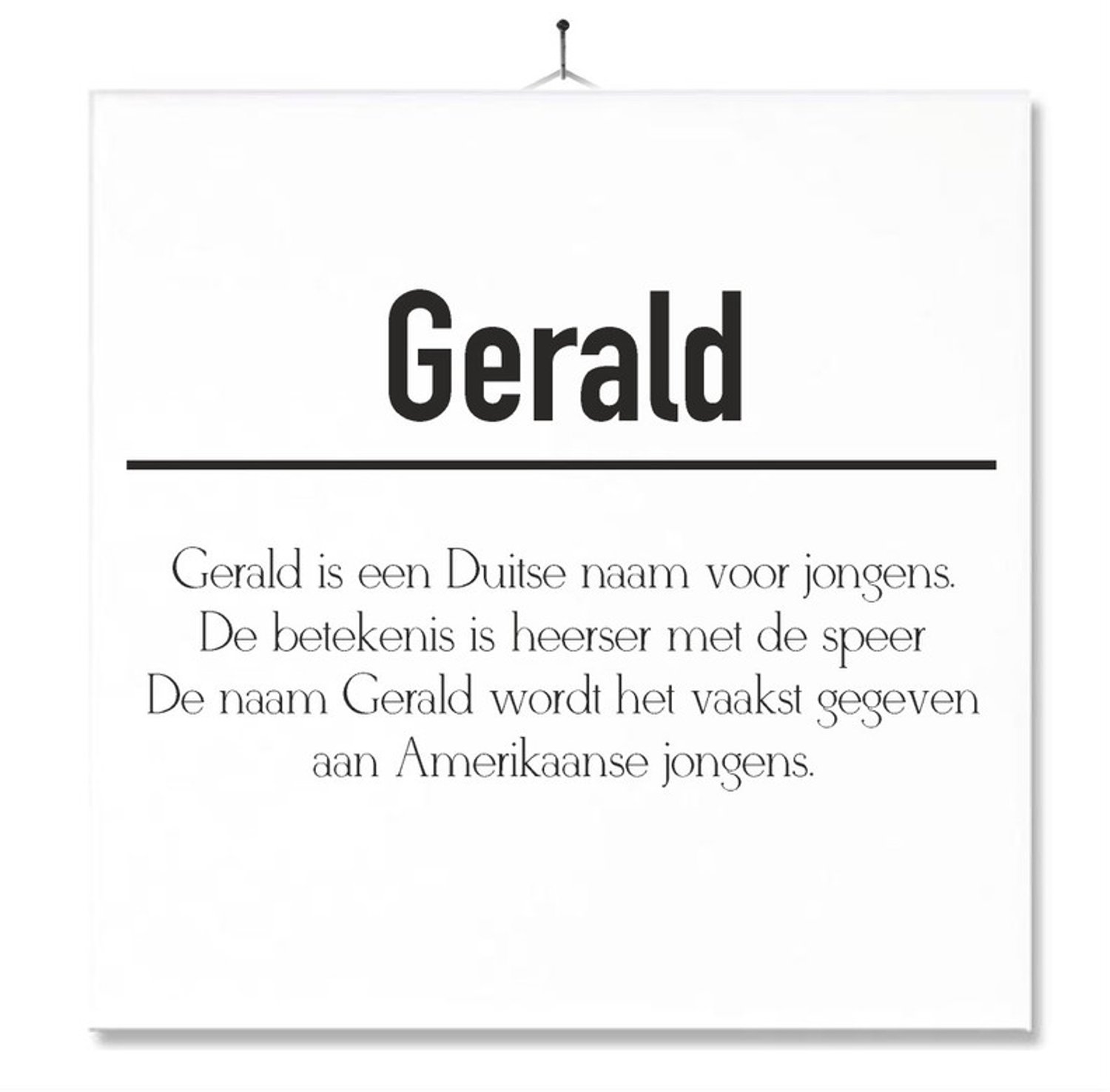 MC Living Tegel Met Opdruk | Betekenis | Kado | Cadeau | Met Naam - Gerald Multi-Color