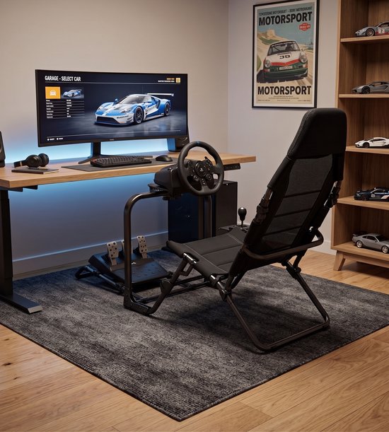 VDD Gaming - Opvouwbare sim-race cockpit - Sim-racer - Racecockpit - Opvouwbaar - Zwart van VDD Gaming — afbeelding 2