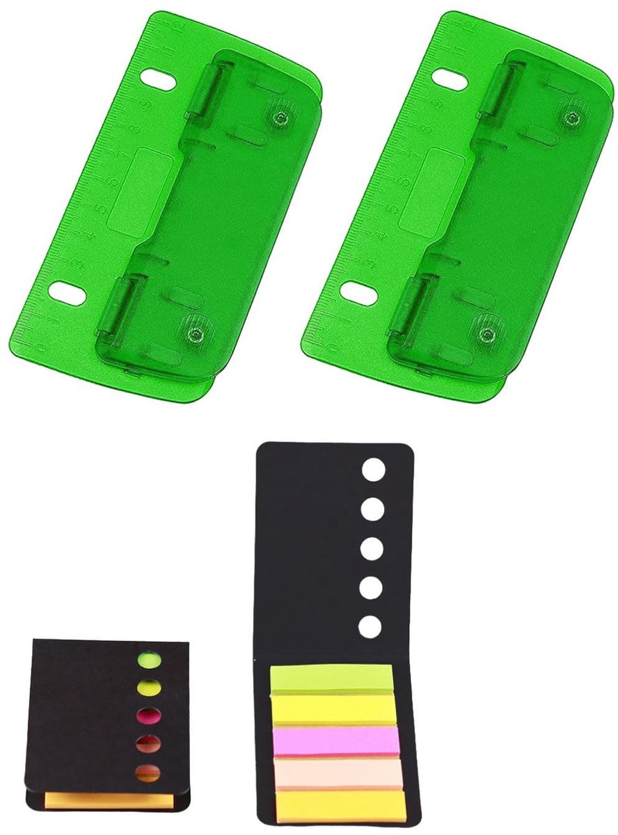 Mini Pocket Hole Punch Set - 2 Stuks voor Documenten, School en Kantoor - Perfect voor Binding en Perforatie
