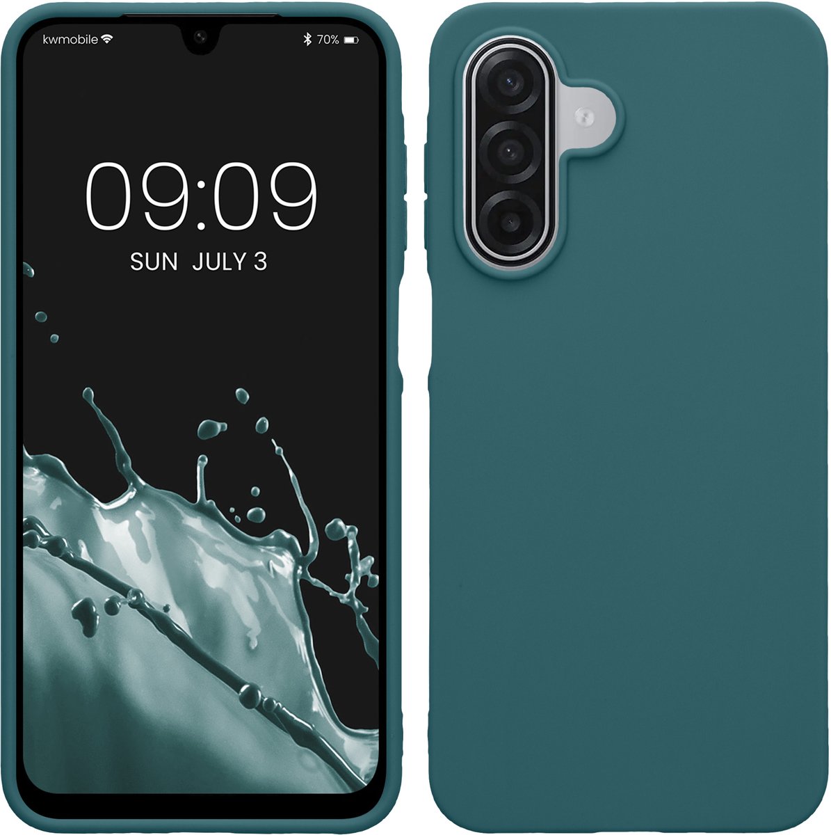 kwmobile telefoonhoesje geschikt voor Samsung Galaxy A18 4G / 5G - Hoesje voor smartphone - Back cover in mat petrol