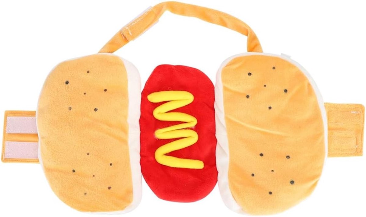 Hotdog en Hamburger Kostuum voor Huisdieren van Katoen - Hond en Kat Kleding voor Halloween, Cosplay en Feestjes - Maat S