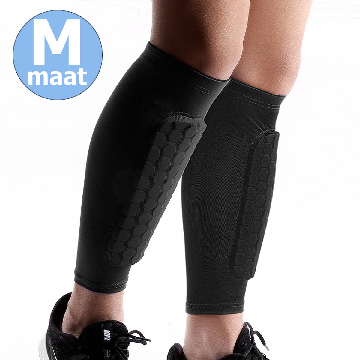 CUBEXCOM® Scheenbeschermers Voetbal, Ingebouwde Scheenbeschermers, Comfortabel En Schokbestendig, Scheenbeschermers Voetbal Kind, Shin Pads Voetbal, Shin Guards, Antislip, Kind En Volwassene, Geschikt Voor Training En Wedstrijd, Maat M