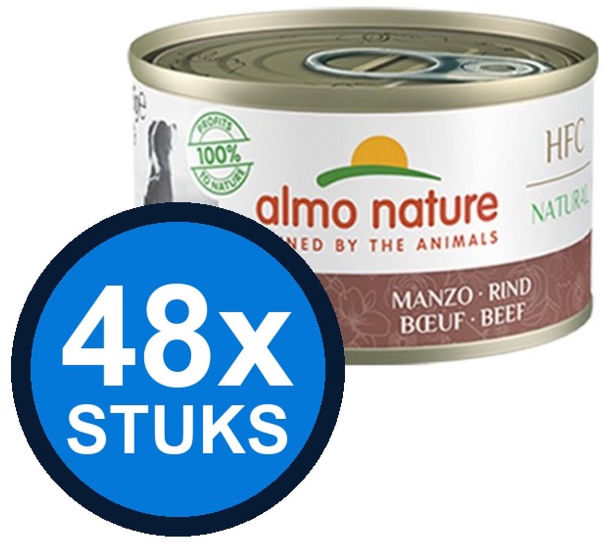 48x Almo Nature HFC cat blik natural rund 70gr