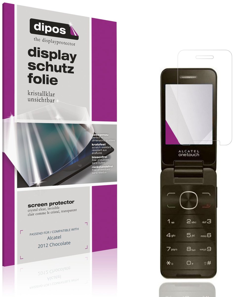 dipos – 4x Beschermfolie geschikt voor Alcatel 2012 Chocolate | Krasbestendige & heldere Screenprotector Ultra-Thin