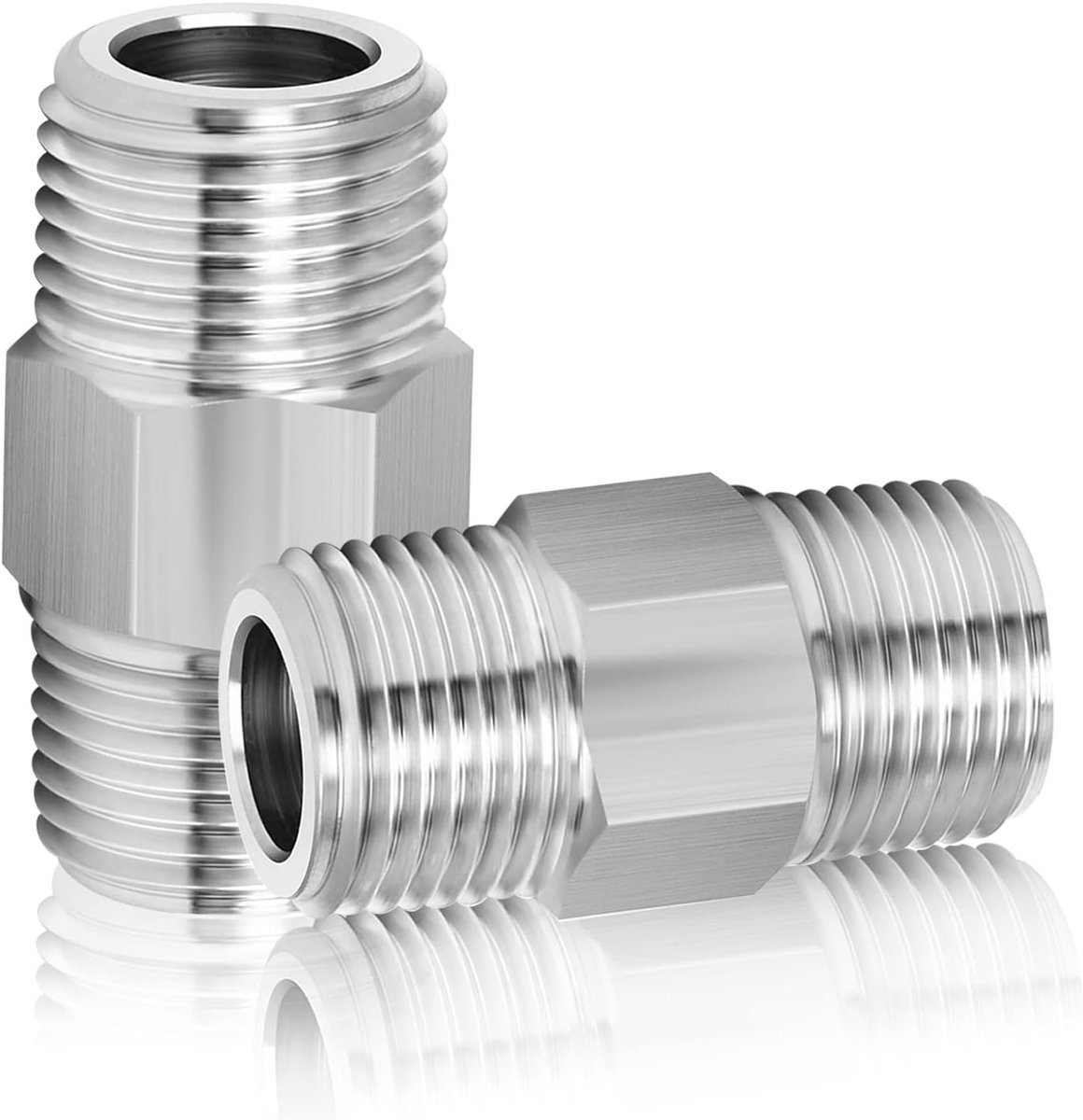 Draadverbinding voor Douche Slang, RVS Mannetje naar Mannetje Nippel 1/2 Inch, 2 Stuks - Duurzaam en Corrosiebestendig