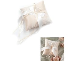 Elegante Satijnen Ringkussen voor Trouwringen met Strass - Perfect voor Huwelijksceremonies, Strandbruiloften en Engagements, 6
