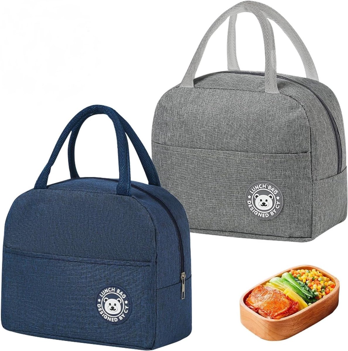 Kleine Koeltas 7L Geïsoleerde Lunchtas met Folie Binnenkant, Vouwbaar en Draagbaar, Ideaal voor Picknick en School
