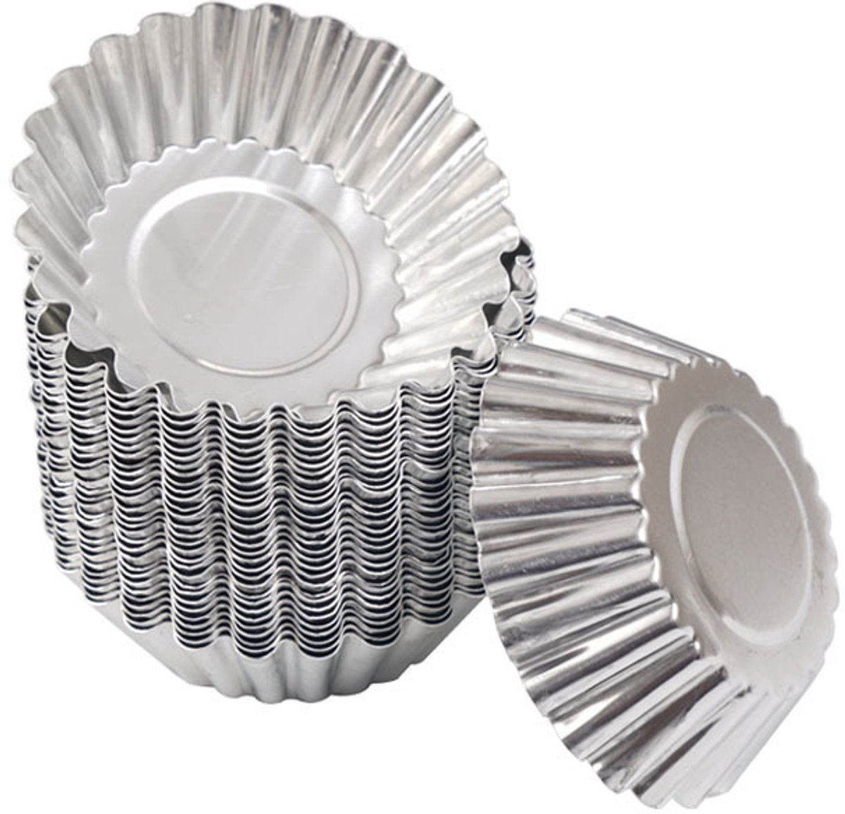 Mini taartvormpjes - 15 stuks - Herbruikbare aluminium bakvormpjes met antiaanbaklaag voor mini-taartjes, pasteitjes, quiches en pudding