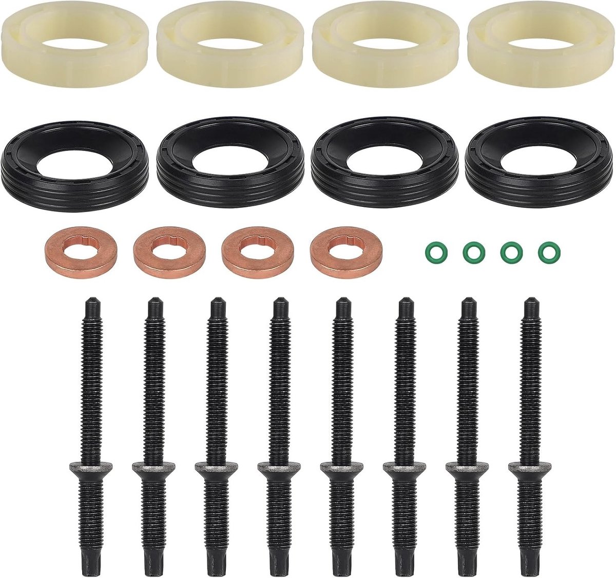 Complete Diesel Injector Seal Kit met O-Ringen en Schroeven voor Citroën en Peugeot - 24 Stuks, Geschikt voor 1.6 HDI Modellen