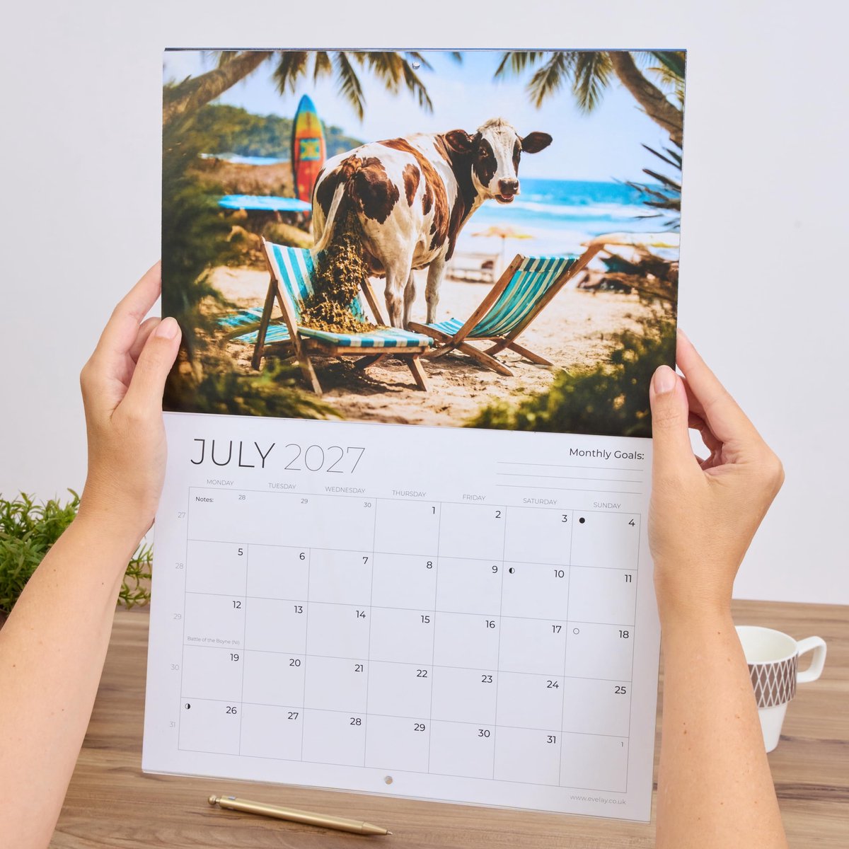 2027 Grappige Pooing Boerderijdieren Wandkalender - A3 Maandplanner - ShopVlot