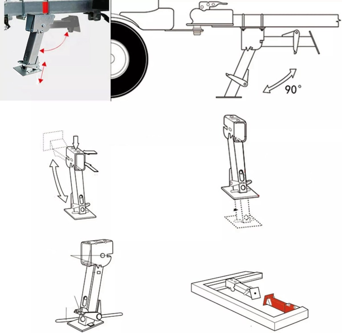 Telescopische stabilisatoren voor aanhangwagens - Opvouwbaar en duurzaam ontwerp voor optimale stabiliteit