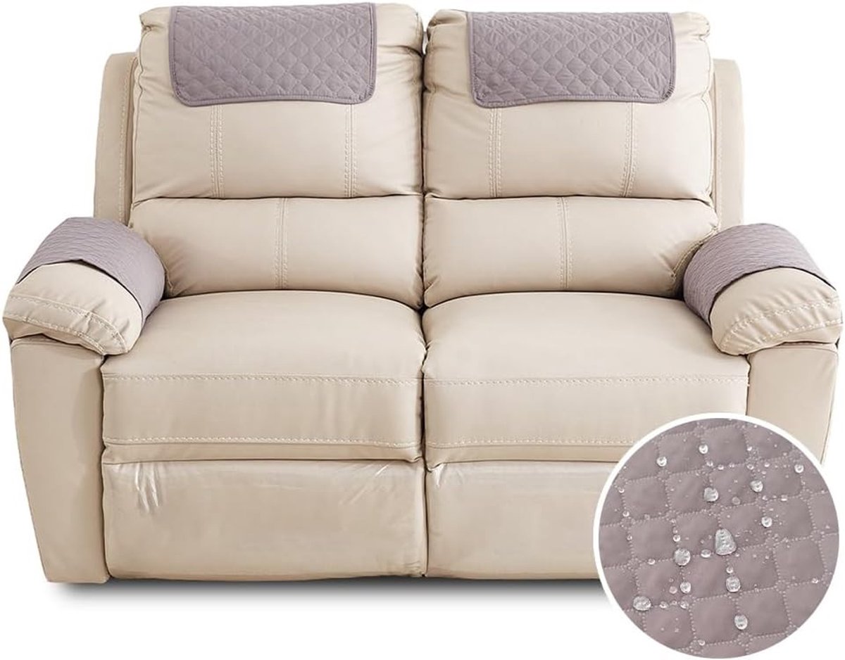 Fauteuilhoes - Lichtgrijs - 22,5 x 15 inch - Waterdichte Polyester en Spandex Bescherming - Voor 2-zits Fauteuils