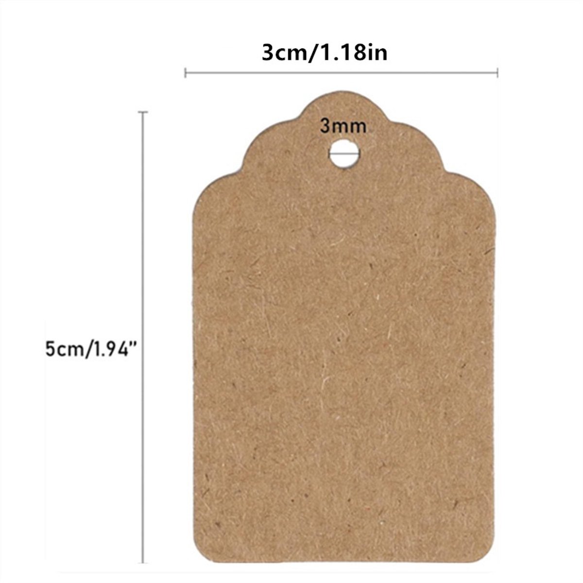 100 cadeaulabels, blanco kraftpapier, bladwijzers-Kraftpapier kleur-5*3cm