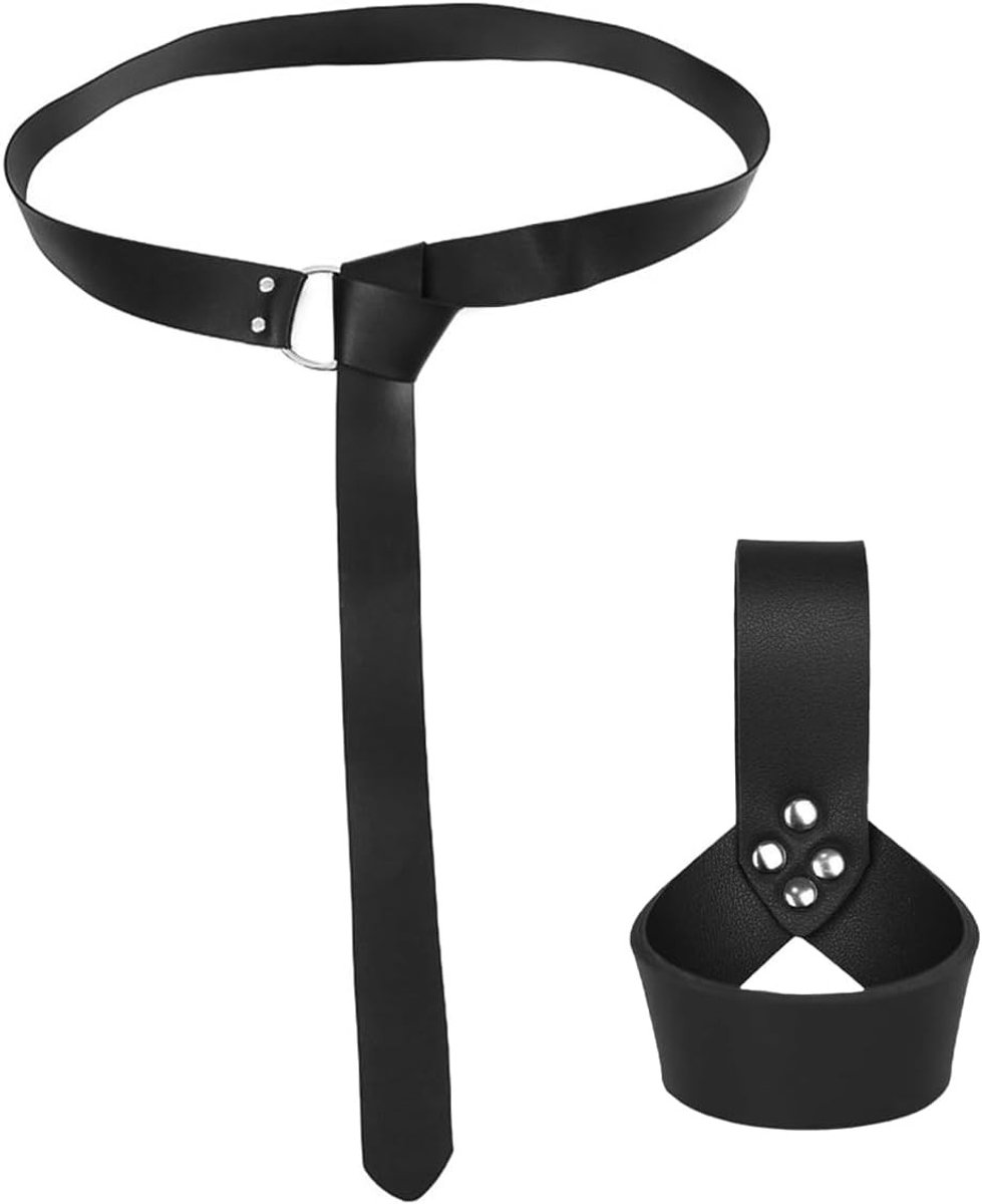 2 Stuks Riemenhouder voor Zwaarden, Verstelbare Leren Schede, Retro Zwaardgesp voor Kostuumfeesten en Cosplay Accessoires