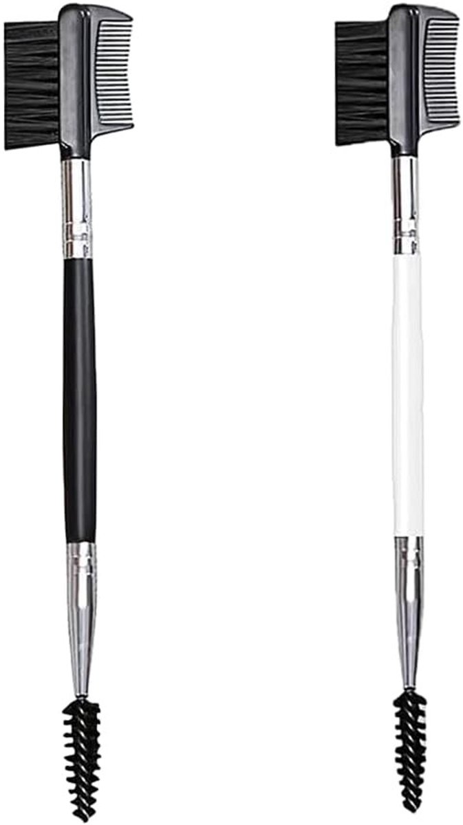 Dubbelzijdige Wenkbrauwborstel en Wimperkam Set, Perfect voor Wenkbrauwstyling en Wimperverzorging, Make-up Tool voor Precisie en Scheiding