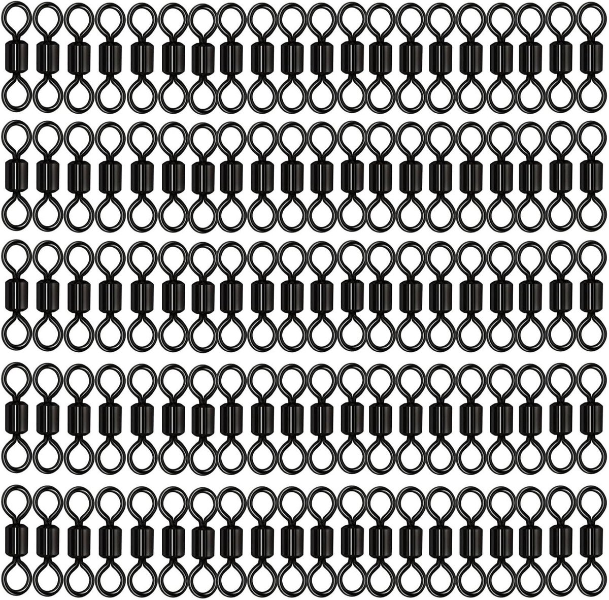 100 Stuks RVS Visaccessoires met Draaiering voor Offshore en Zoetwater Vissen, 11mm Buckles