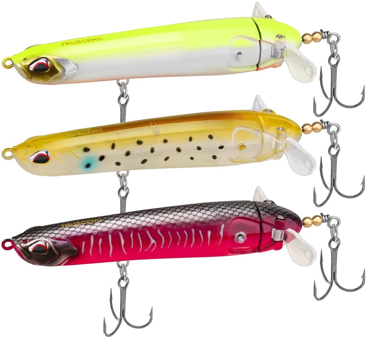 Topwater Plopper Kunstaas - Drijvend Potloodmodel met Propeller Staart - Voor Baars, Meerval en Snoek - Zoet- en Zoutwater
