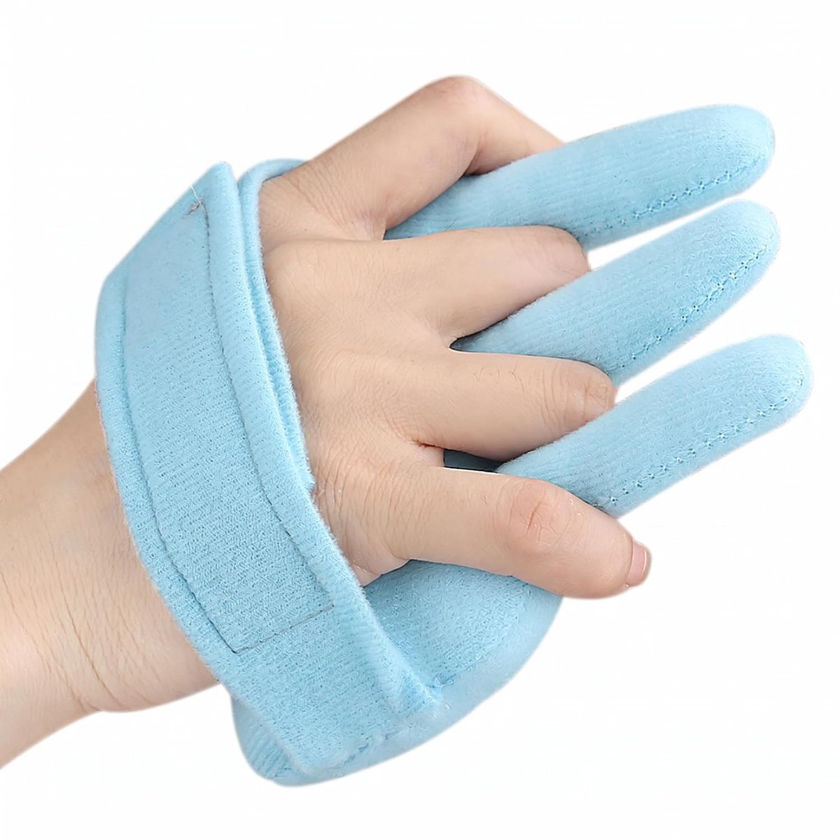 Vingerscheidingskussen voor handrevalidatie, lichtblauw, 17 x 15 cm, ergonomisch, comfortabel, ondersteuning