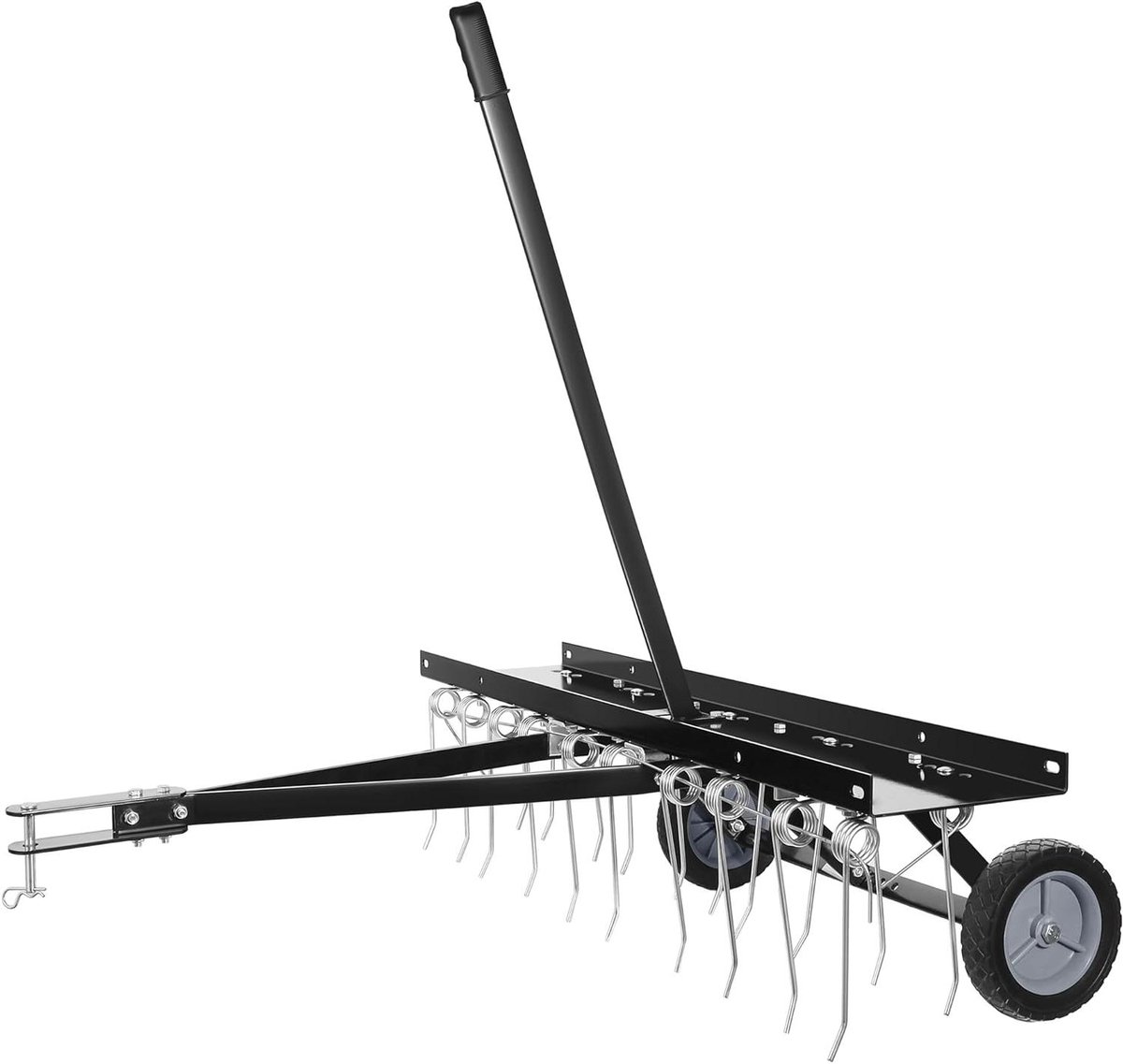 Verticuteerder Voor Zitmaaier - Gazonbeluchter Veerhark - Mos Verwijderen - 100 cm Werkbreedte - 20 Stalen Veertanden - Zwart