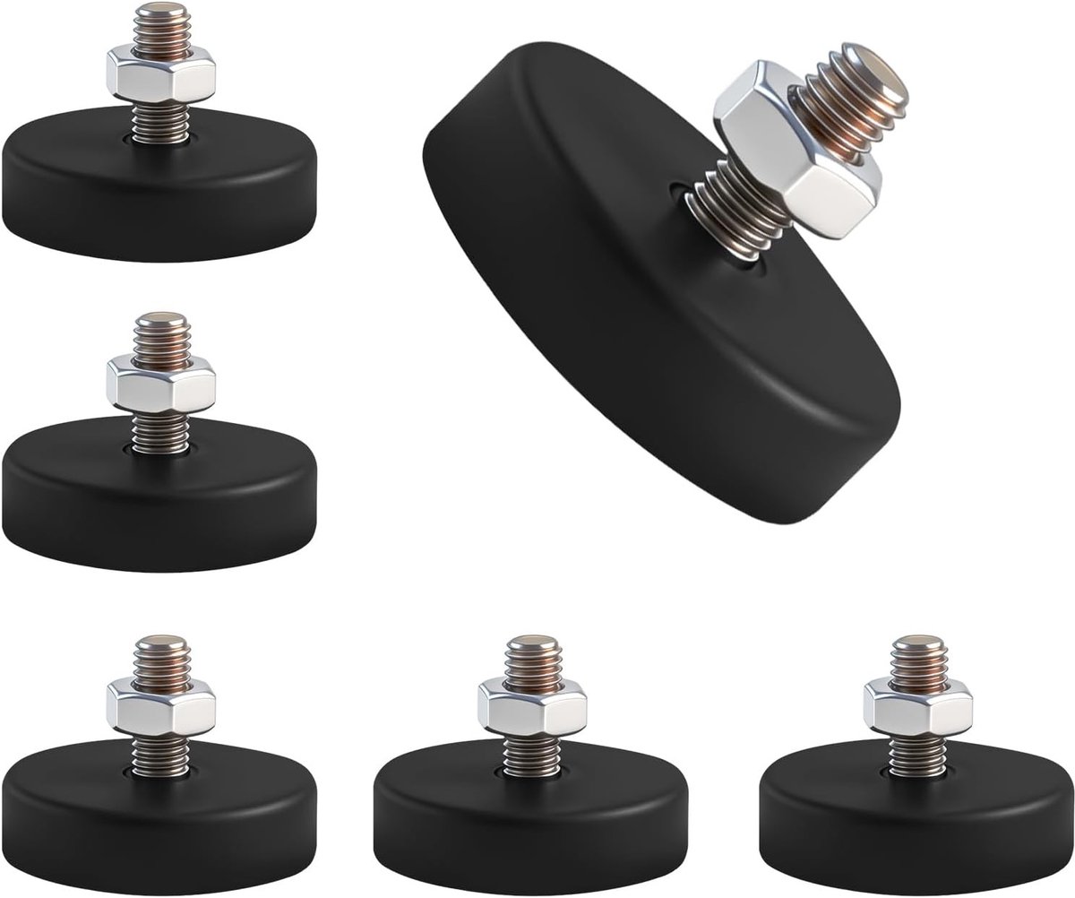 Rubber voetjes voor meubels, 6 stuks, M8×42mm, trillingsdempende rubberen voetjes voor stoelen en apparatuur