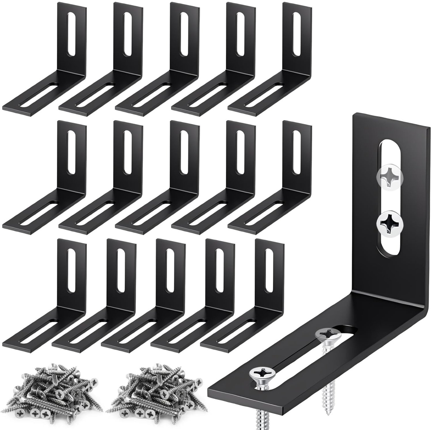 L-vormige Metalen Hoekbeugels, Set van 16 Stuks