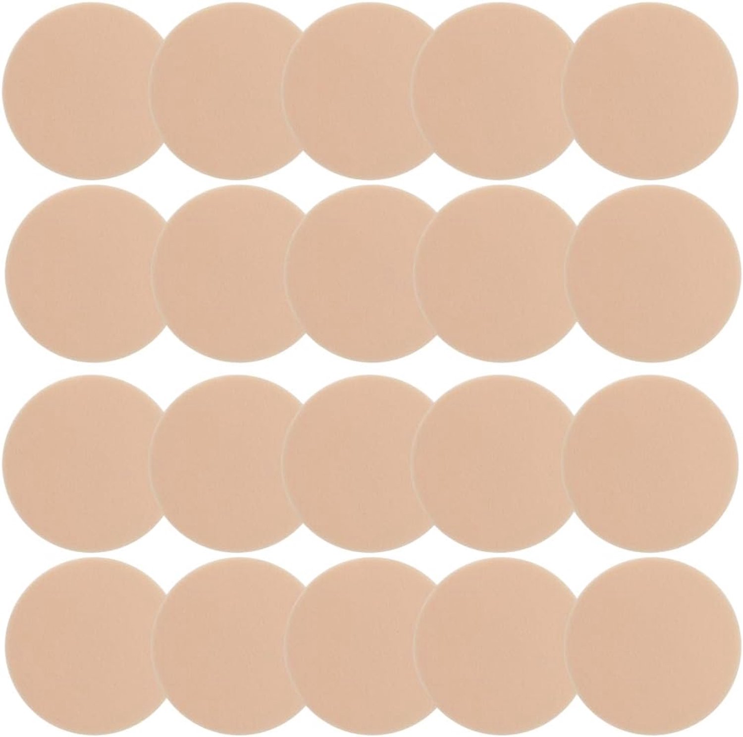 20 Pezzi Spugnetta Cipria, Spugnette Rotonde In Schiuma Morbida, Ideali Per Fondotinta, Cipria, Cura Della Pelle, Uso A Secco E Umido, Color Pelle
