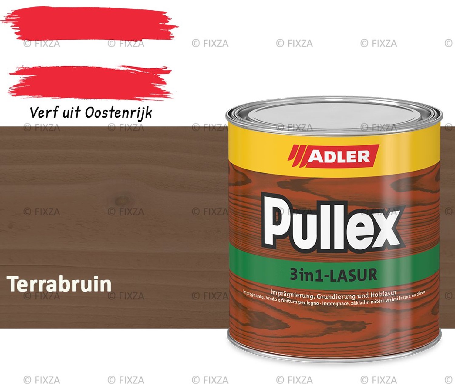 ADLER Pullex 3in1 Lazuur – Terrabruin – 750 ml – Houtbescherming voor Buiten – Grondverf, Tussenlaag & Eindlaag in Eén – Matte Afwerking – UV- bestendig