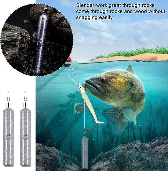 Dropshot Lood Set met Tuimelringen - 25 Stuks Visserij Accessoires — afbeelding 3