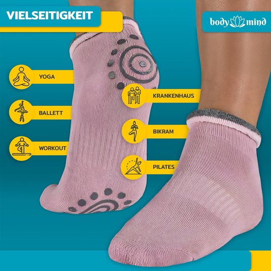 Antislip Yoga Sokken Dames - Pilates, Fitness & Aerobics - 4-Pack — afbeelding 4