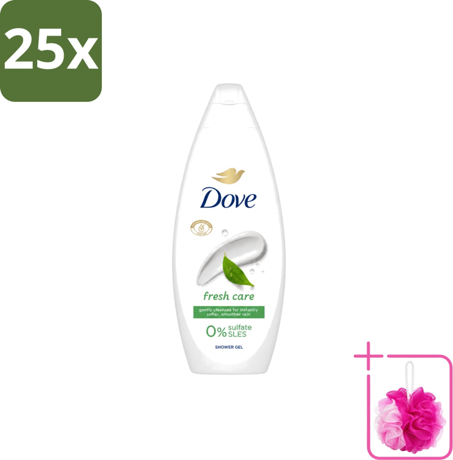 25 x Dove – Douchegel – Fresh Care – 250 ml - Bulkverpakking - Douchegel - Douchemop - Fris