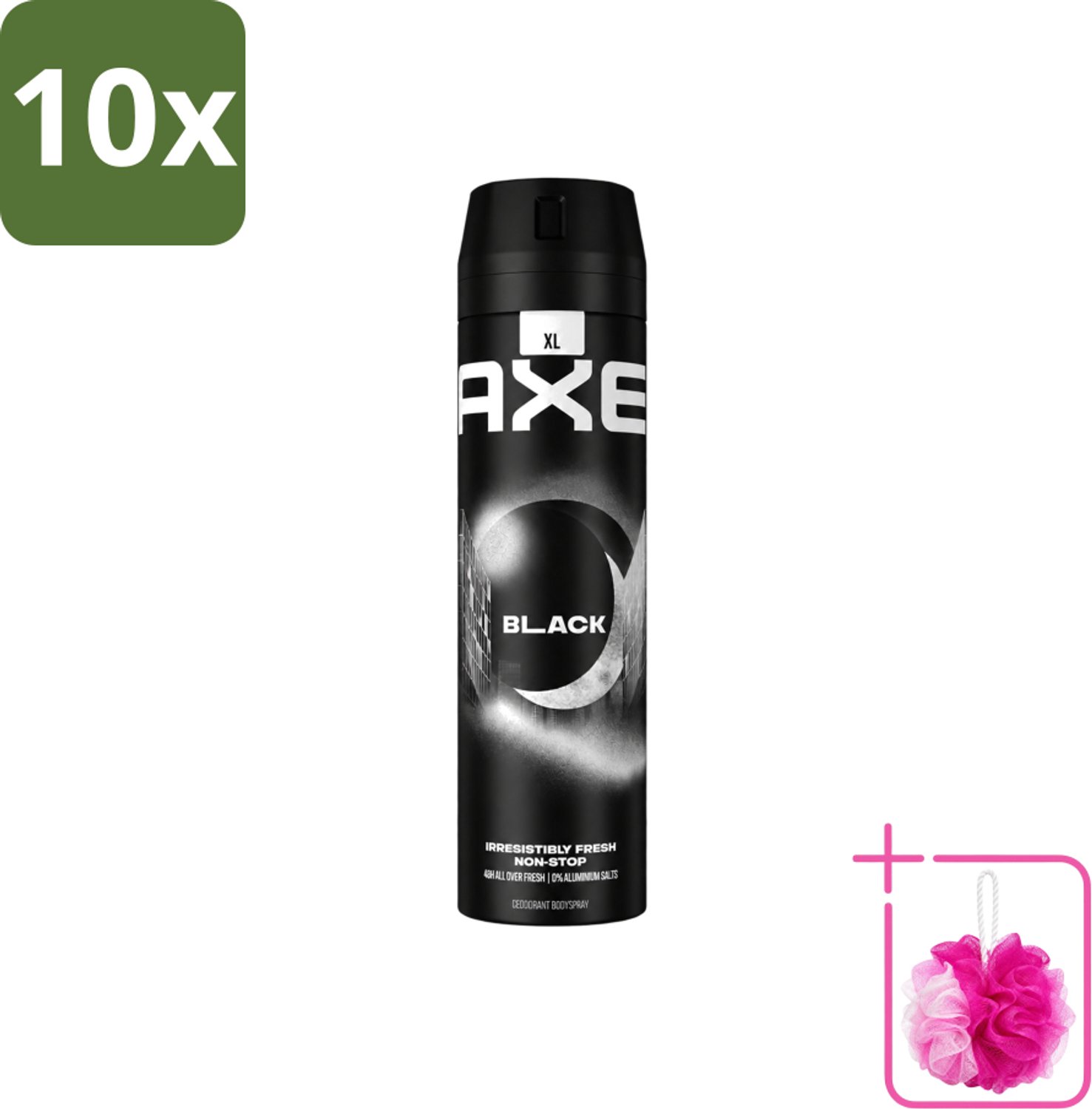 10 x Axe XL - Deodorant Bodyspray - 48hrs Fresh - Black - Frozen Pear & Cedarwood - 200 ml - Bulkverpakking - Deodorant - Douchemop - Lichaamsgeur