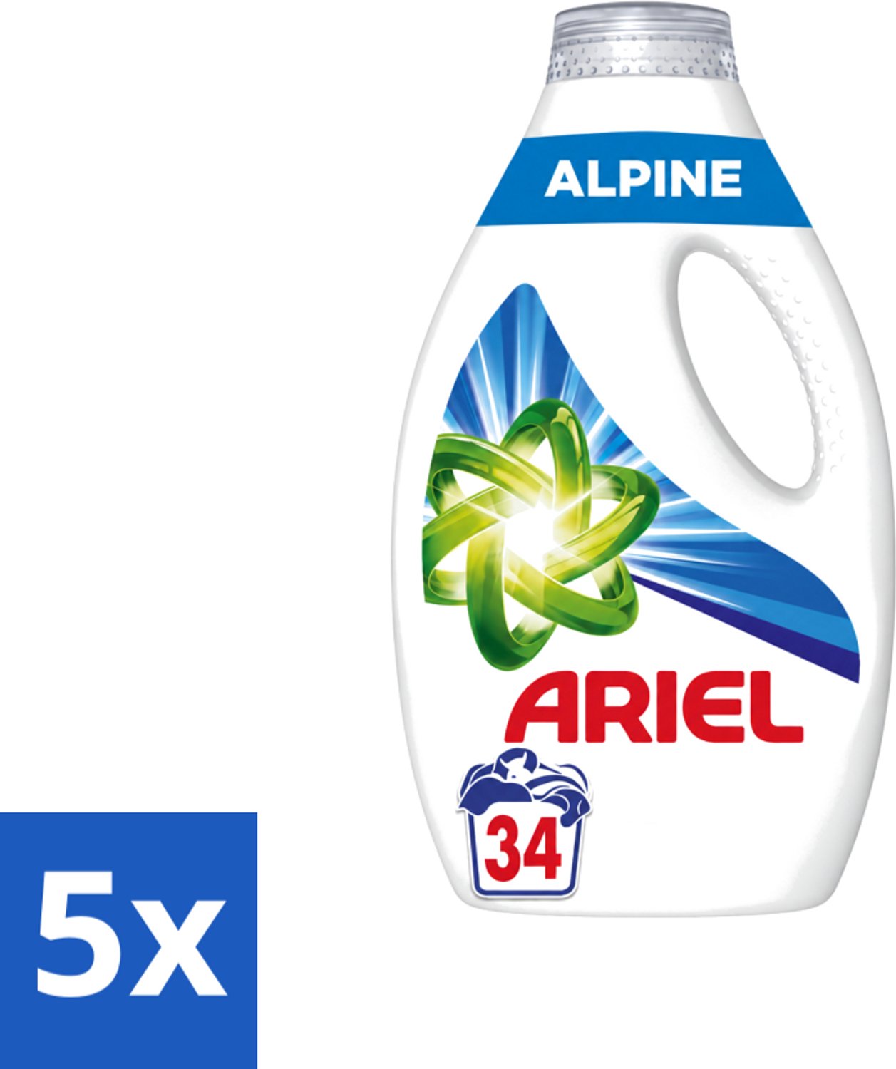 5 x Ariel – Vloeibaar Wasmiddel – Alpine – 1530 ml – 34 wasbeurten - Voordeelverpakking - 5 stuks