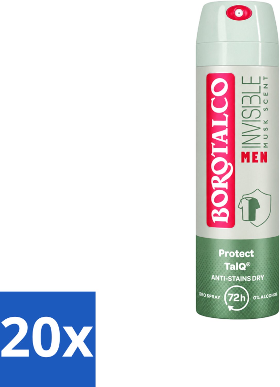 20 x Borotalco – Deodorant Spray – Men Musk Geur – 150 ml - Voordeelverpakking - 20 stuks