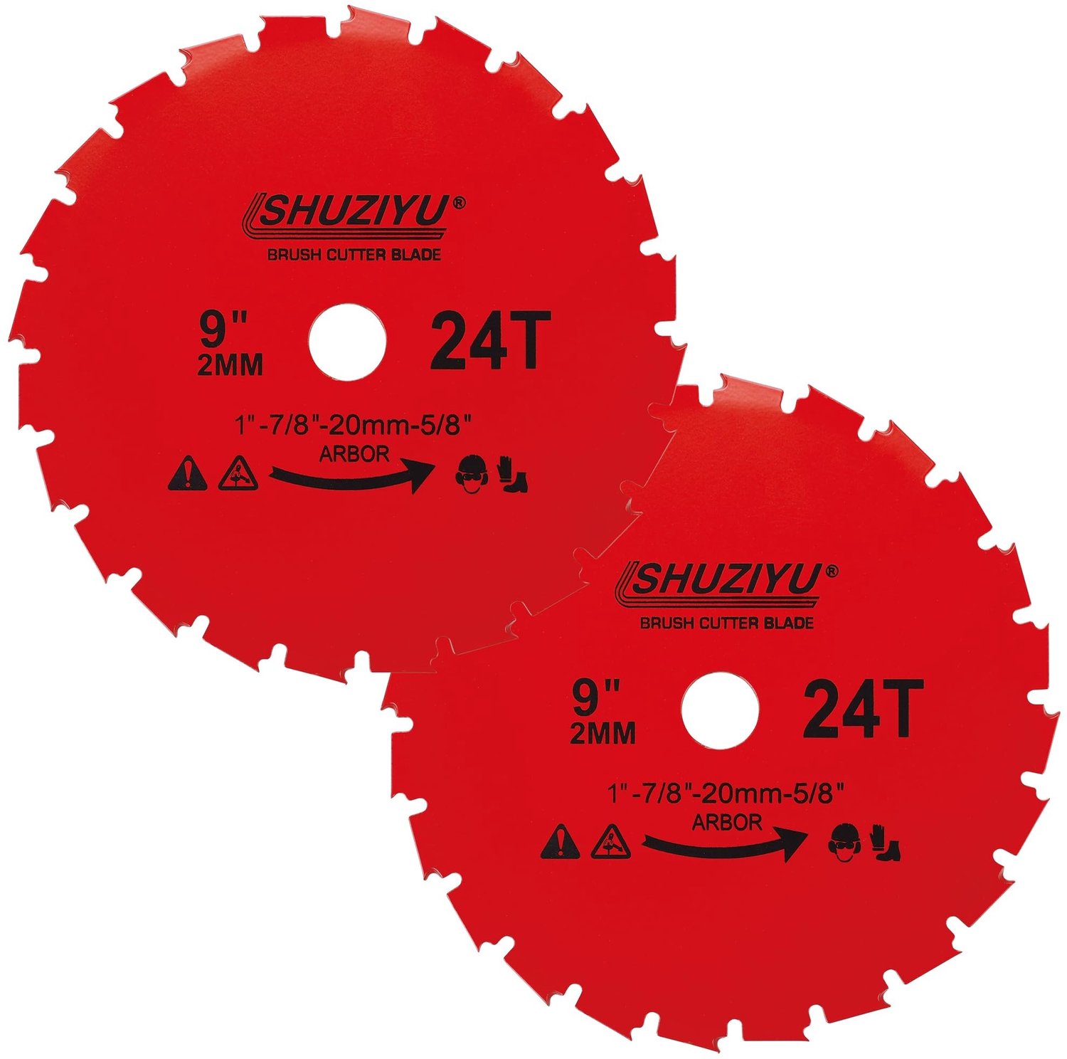 Set van 2 Brushcutter Messen 225mm met 24 Tanden