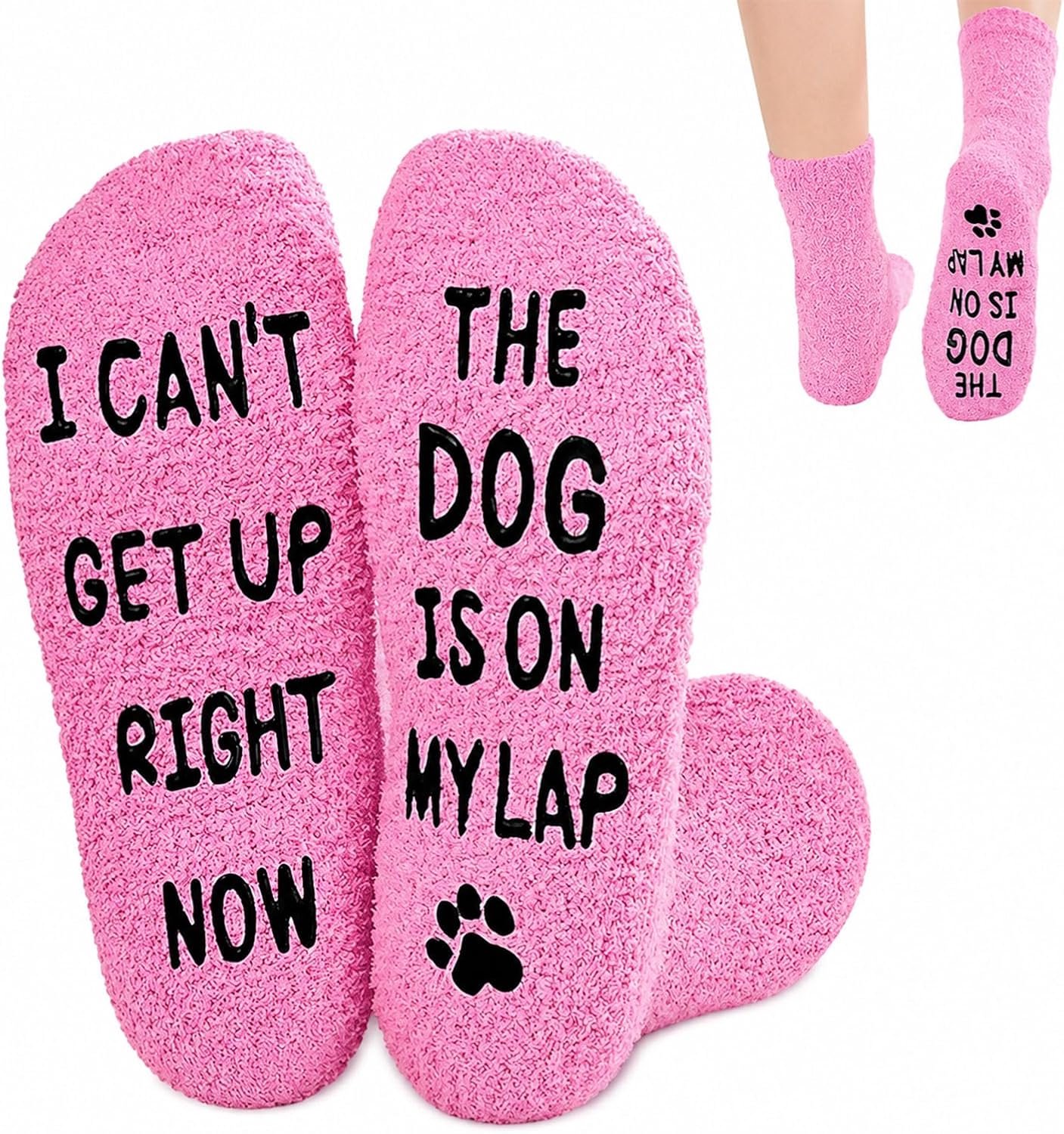 Hondenpootsokken Kerstcadeau voor Vrouwen Mama Oma Valentijnsdag Verjaardag Anti-Slip Pluizig One Size