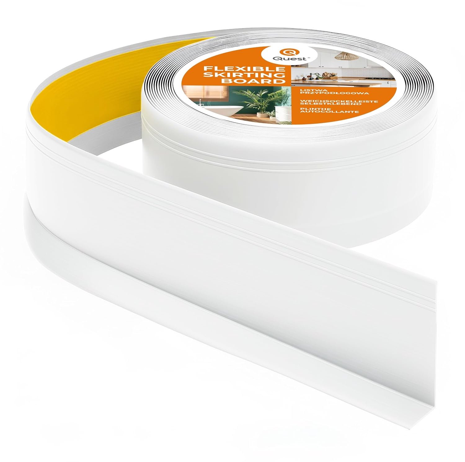 Zelfklevende Plint PVC 70x20mm Wit - Decoratieve Afwerking 5m