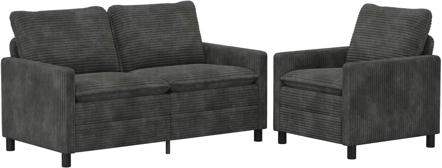 2-zitsbank, antracietgrijs, polyester, met metalen frame