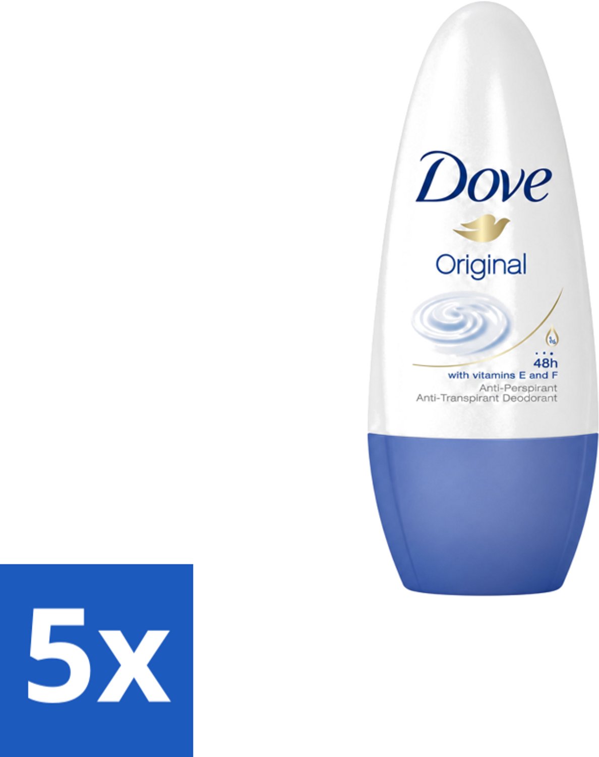 5 x Dove – Deodorant Roller – Original – 50 ml - Voordeelverpakking - 5 stuks