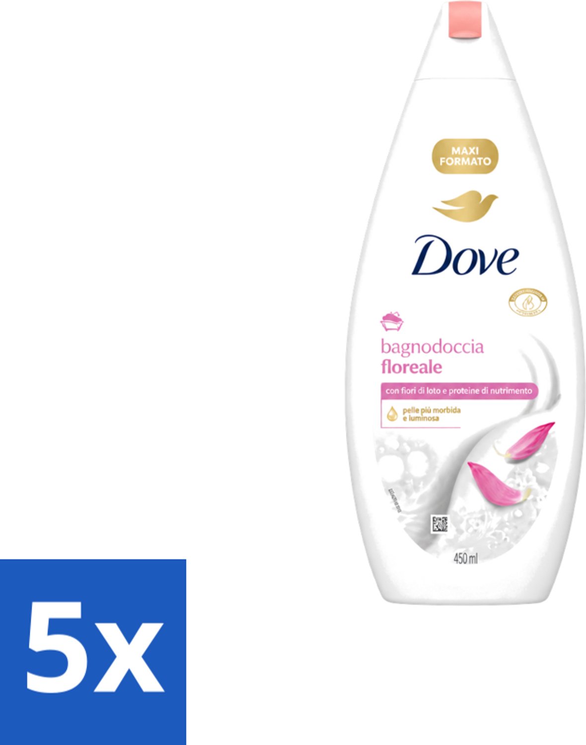 5 x Dove – Douchegel – Lotus Bloem – 450 ml - Voordeelverpakking - 5 stuks