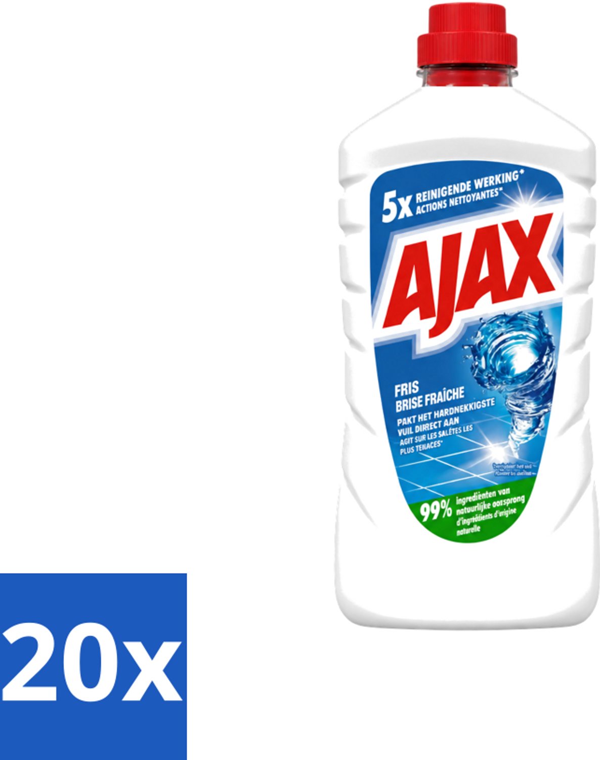 20 x Ajax – Allesreiniger – Fris – 1000 ml - Voordeelverpakking - 20 stuks
