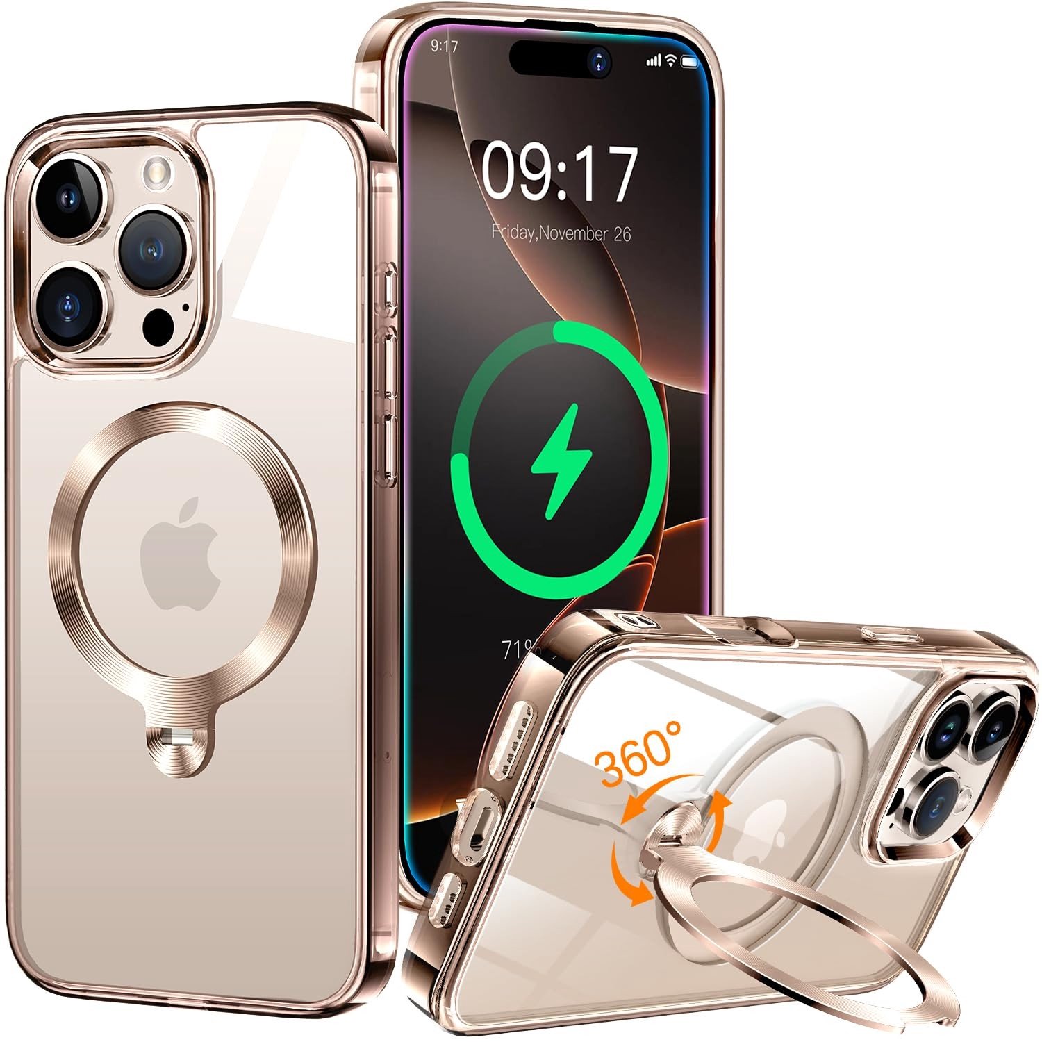 360° Rotating Magnetische Houder voor iPhone 16 Pro Max - Aluminium Ring