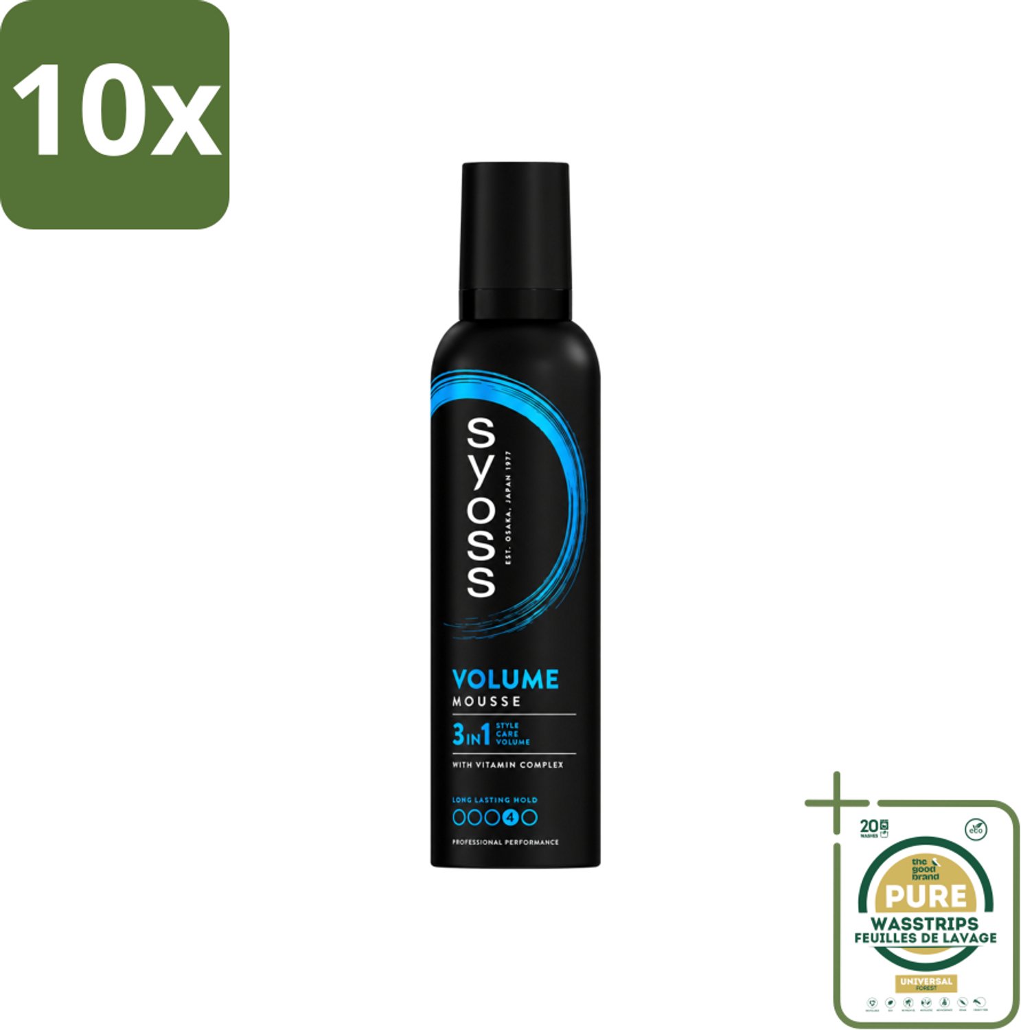 10 x Syoss - Volume - Haarmousse - Langdurige Volume - 250 ml - Wasstrips - Haarmousse Volume - Haarmousse Salonkwaliteit - Haarmousse Voor Fijn Haar - Haarmousse Voor Lift - Haarmousse Voor Body